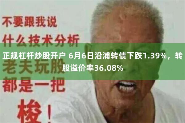 正规杠杆炒股开户 6月6日沿浦转债下跌1.39%，转股溢价率36.08%