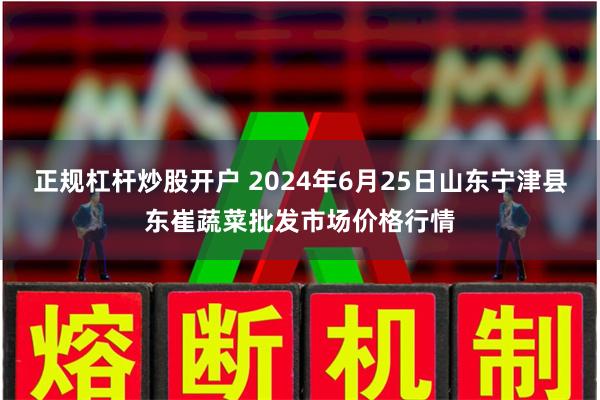 正规杠杆炒股开户 2024年6月25日山东宁津县东崔蔬菜批发市场价格行情