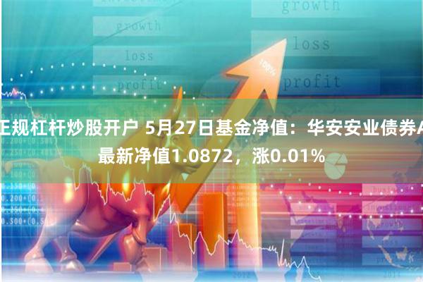 正规杠杆炒股开户 5月27日基金净值：华安安业债券A最新净值1.0872，涨0.01%