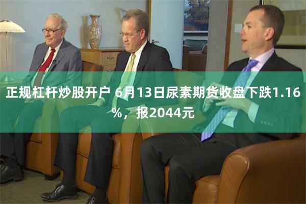 正规杠杆炒股开户 6月13日尿素期货收盘下跌1.16%，报2044元
