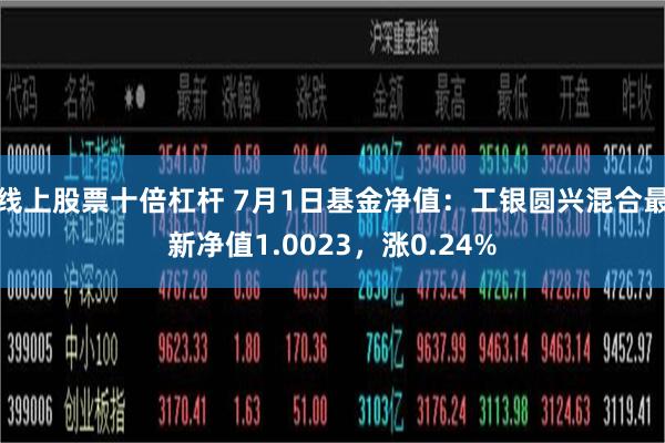 线上股票十倍杠杆 7月1日基金净值：工银圆兴混合最新净值1.0023，涨0.24%