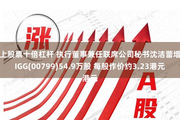 线上股票十倍杠杆 执行董事兼任联席公司秘书沈洁蕾增持IGG(00799)54.9万股 每股作价约3.23港元