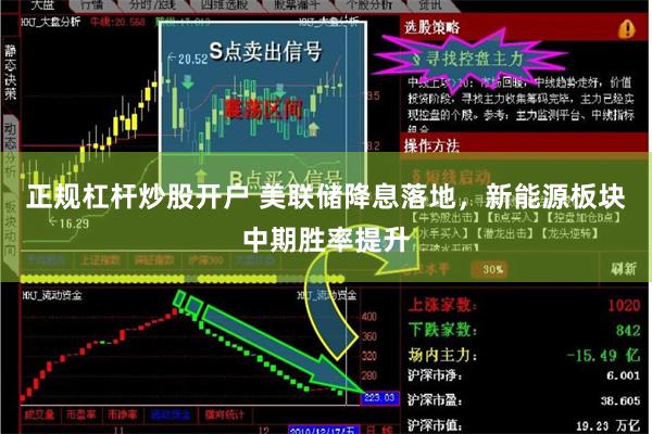 正规杠杆炒股开户 美联储降息落地，新能源板块中期胜率提升